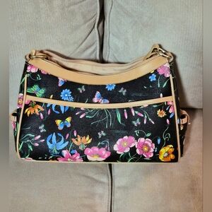 Floral Black and Tan Women's Bag